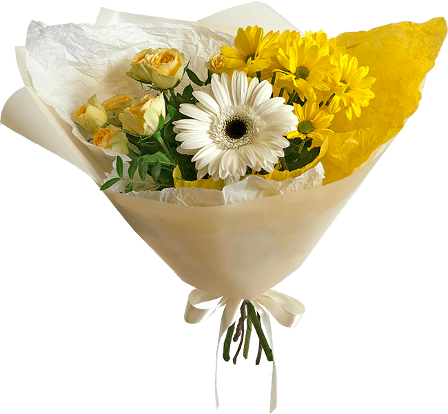 Букет цветов "Лимонный фреш"
